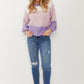 CY Fashion Sugar Plum Color Block Sweater -