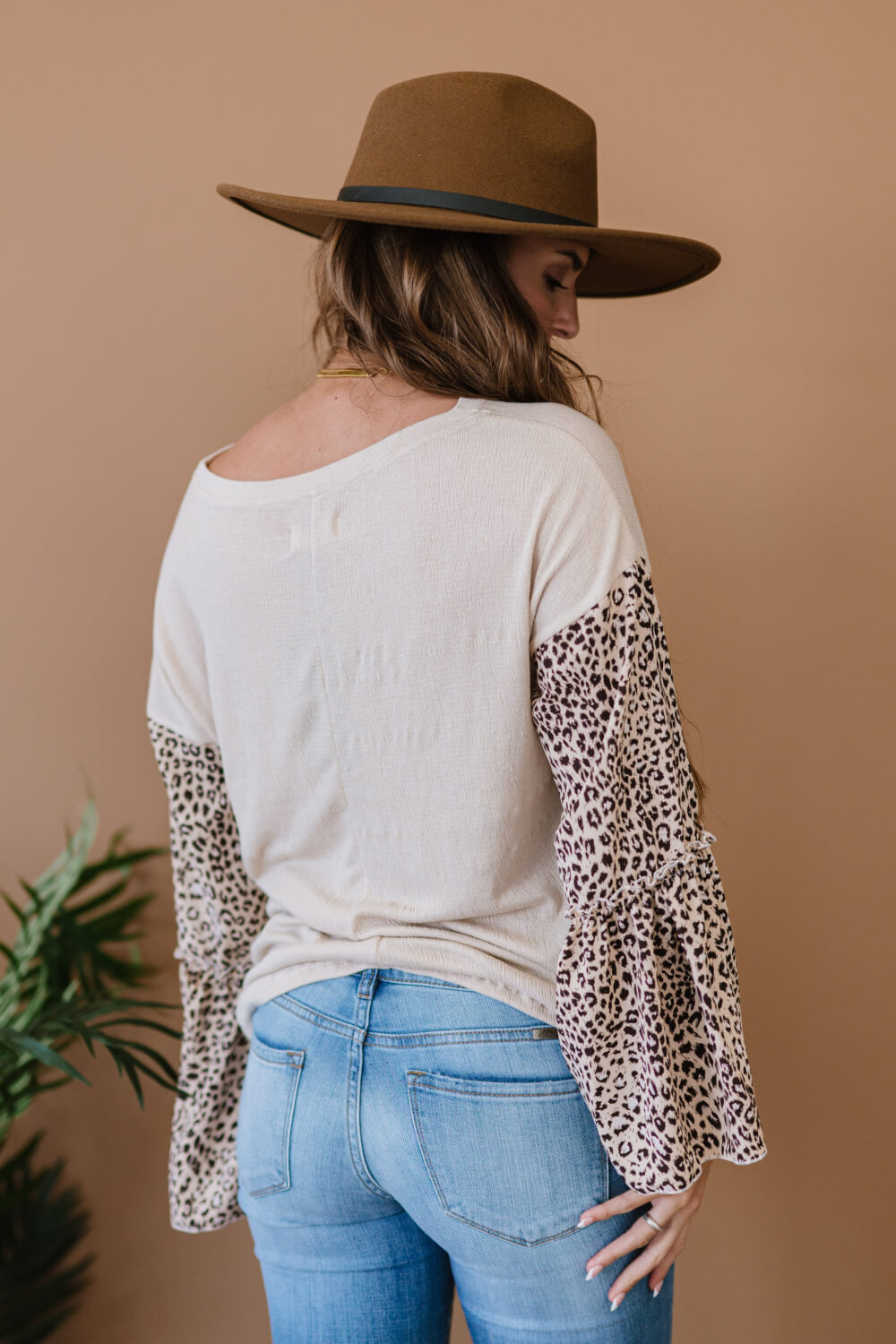 Aspire to Inspire Leopard Bell Sleeve Top -