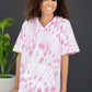 Sew In Love Watching Clouds Tie-Dye Short-Sleeved Hoodie in Neon Pink -