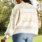 Davi & Dani Dozy Weather Full Size Geometric Fuzzy Turtleneck Sweater in Taupe -