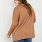 Zenana Full Size Round Neck Dropped Shoulder Tunic Top in Deep Camel -
