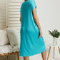 P & Rose Plot Twist T-Shirt Dress with Pockets in Seafoam -