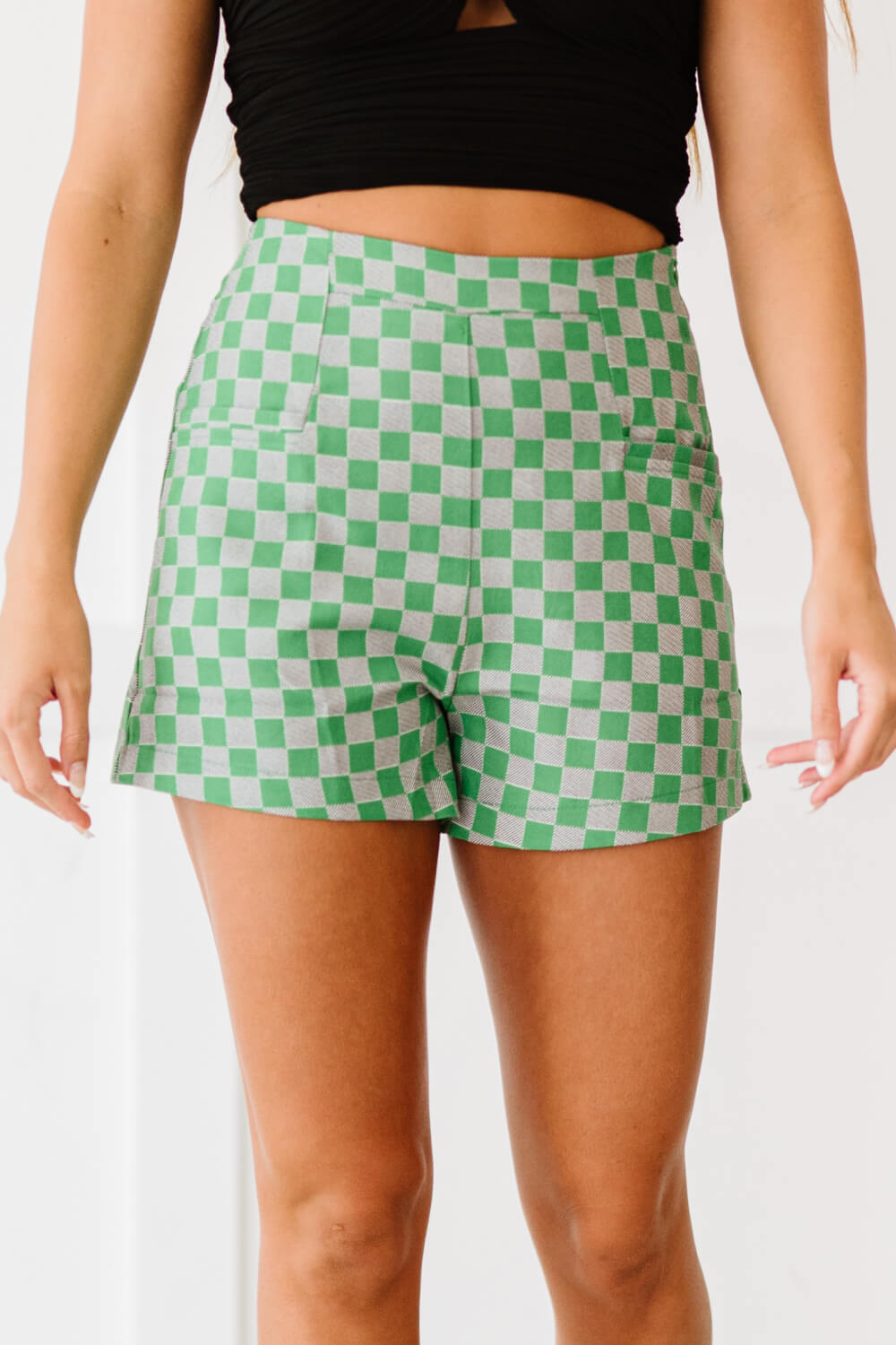 Glam Check Me Out Checkered Shorts -