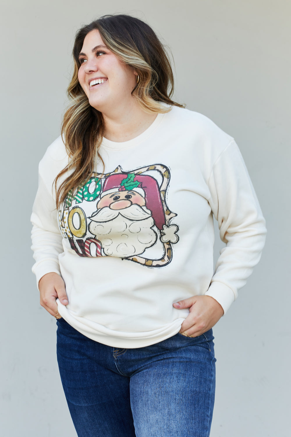 TEES2URDOOR Full Size Mommy and Me Christmas Graphic Dropped Shoulder Sweatshirt -