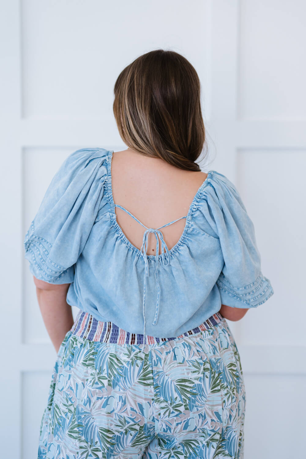 Doe & Rae Keep Me Close Chambray Top -