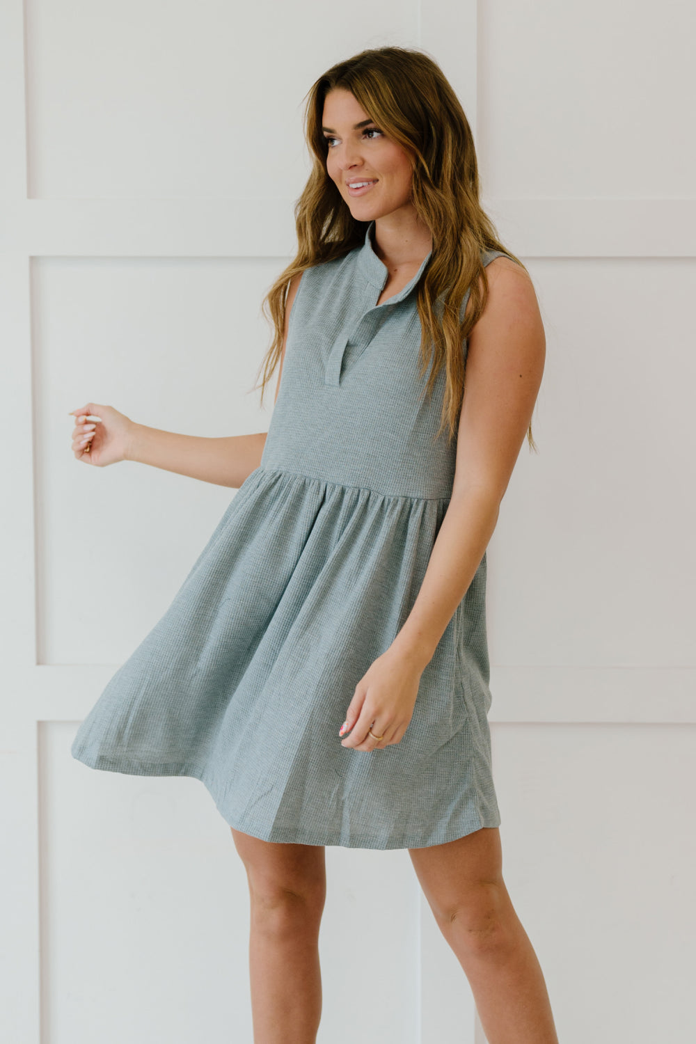 Sew In Love Weekday Wonder Babydoll Dress in Silver -