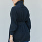 Zenana Turtleneck Raglan Sleeve Belted Tunic Sweater -