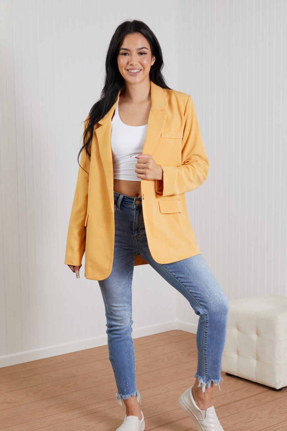 Trend Notes Self Made Blazer in Tangerine -