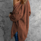 Openwork Rib-Knit Slit Cardigan -