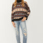CY Fashion Reindeer Retreat Full Size Fair Isle Christmas Sweater -