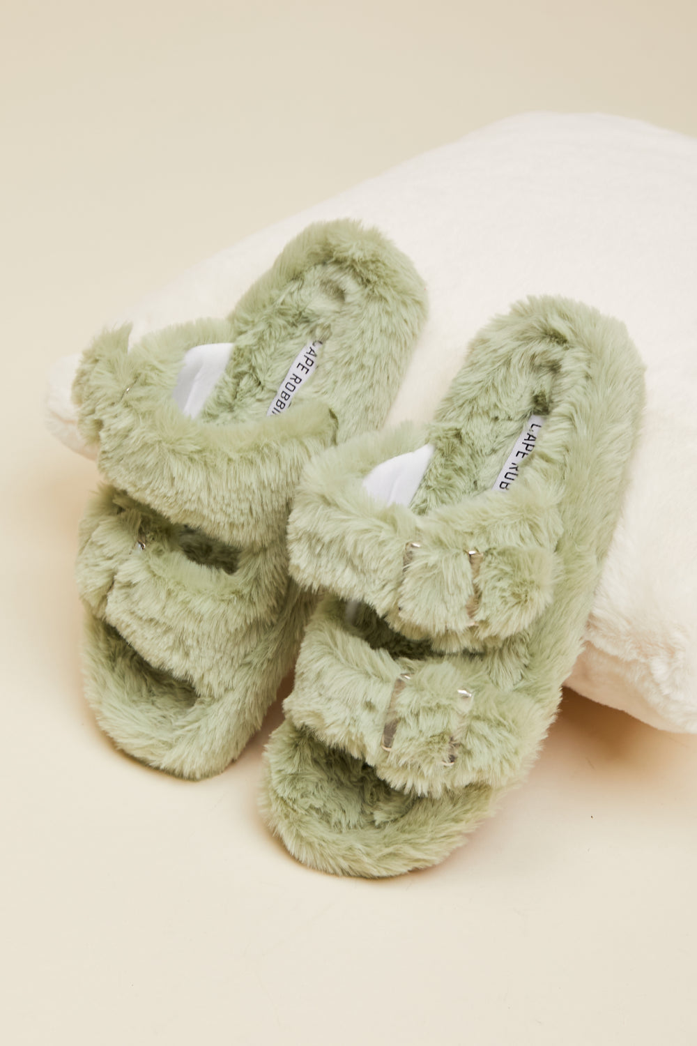 Cape Robbin Soft Steps Buckled Fuzzy Sandals -