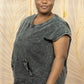 Sew In Love See You Around Acid Wash Pocket Tee -