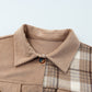 Plaid Corduroy Dropped Shoulder Jacket -