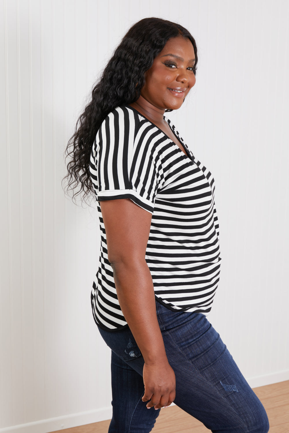 Sew In Love Everyday Essentials Striped V-Neck Tee -