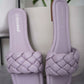 Weeboo Cakewalk Woven Square Toe Slides in Lilac -