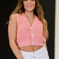 HYFVE Noteworthy Button-Up Cropped Knit Vest -