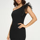 Chocolate USA Ruffled One-Shoulder Mini Bodycon Dress -