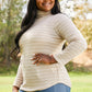 CY Fashion Since When Full SIze Striped Long Sleeve Turtleneck Top -