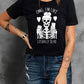 Halloween Skeleton Graphic Round Neck Tee -