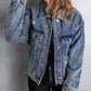 Studded Button Down Denim Jacket -