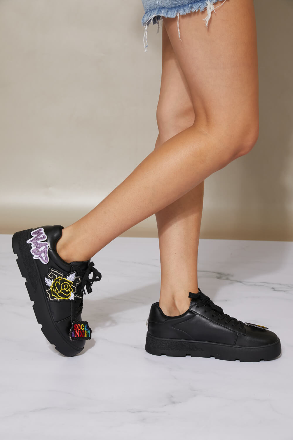 Cape Robbin Make A Statement Applique Detail Sneakers -