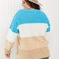 Sew In Love Full Size Color Block Exposed Seam Sweater -
