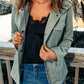 Drawstring Waist Pocketed Jacket -