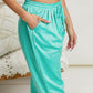 Glam A Little Bit of Luxe Satin Drawstring Pants in Mint -