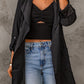 Drawstring Hooded Longline Jacket -