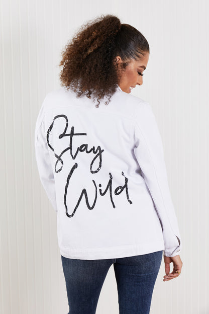 Fantastic Fawn STAY WILD Denim Jacket - Ivory / S