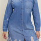 SneakPeek Retro Vibes Distressed Denim Shirt Dress -