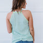 BiBi Sea Spray Color Block Halter Top -