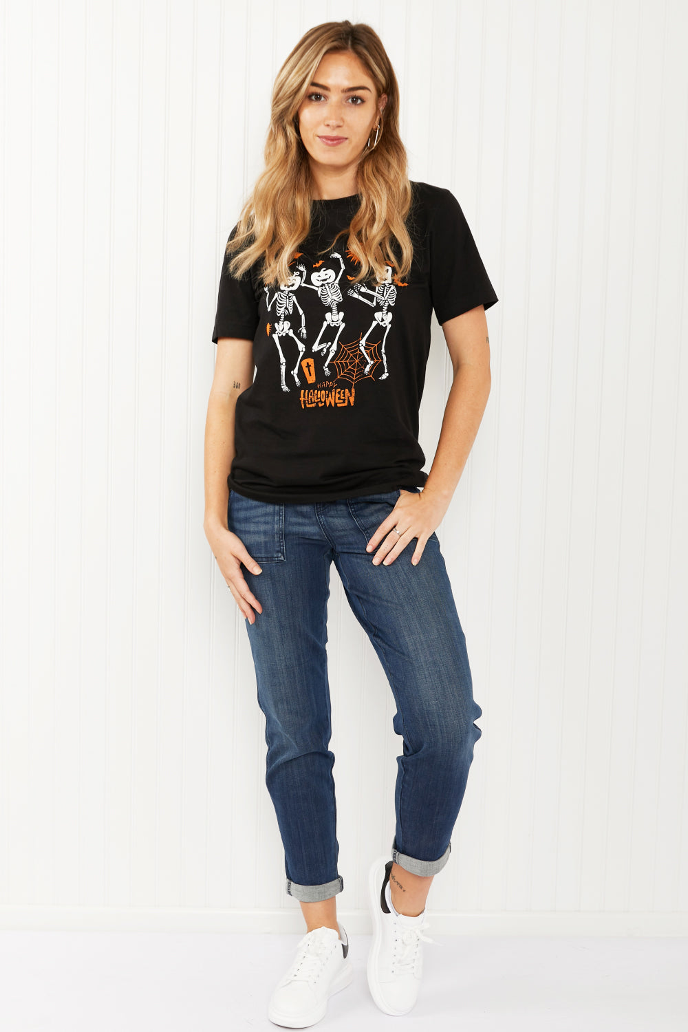 WKNDER Full Size Halloween Skeleton Graphic Tee -