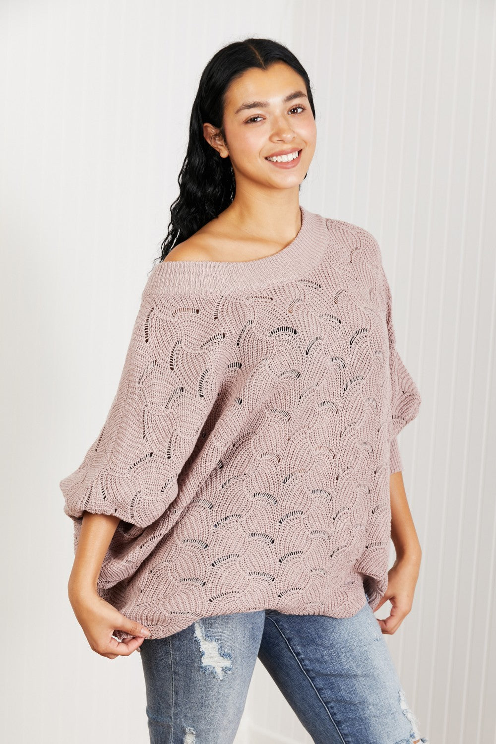 Sweet Lovely by Jen Drift Away Scallop Sweater -