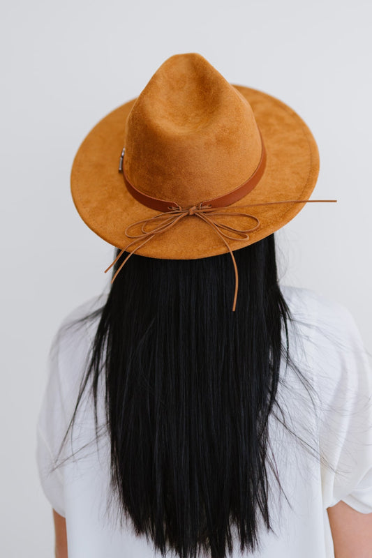 Fame Perfect Day Faux Suede Fedora - Brown / One Size