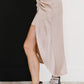 HYFVE Glam It Up Ruched Satin Tulip Hem Skirt -