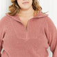 Andree by Unit Central Park Full Size Half-Zip Ribbed Sweater -