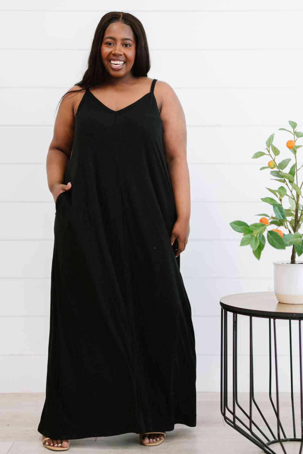 Zenana Beach Vibes Cami Maxi Dress - Black / S