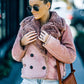 Plush Lining Suede Double-Breasted Jacket -