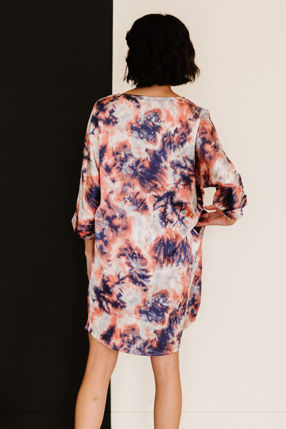 Dress Day Tie-Dye Angel Satin Dress -