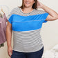 Sew In Love Ideal Date Color Block Striped Tee in Blue -