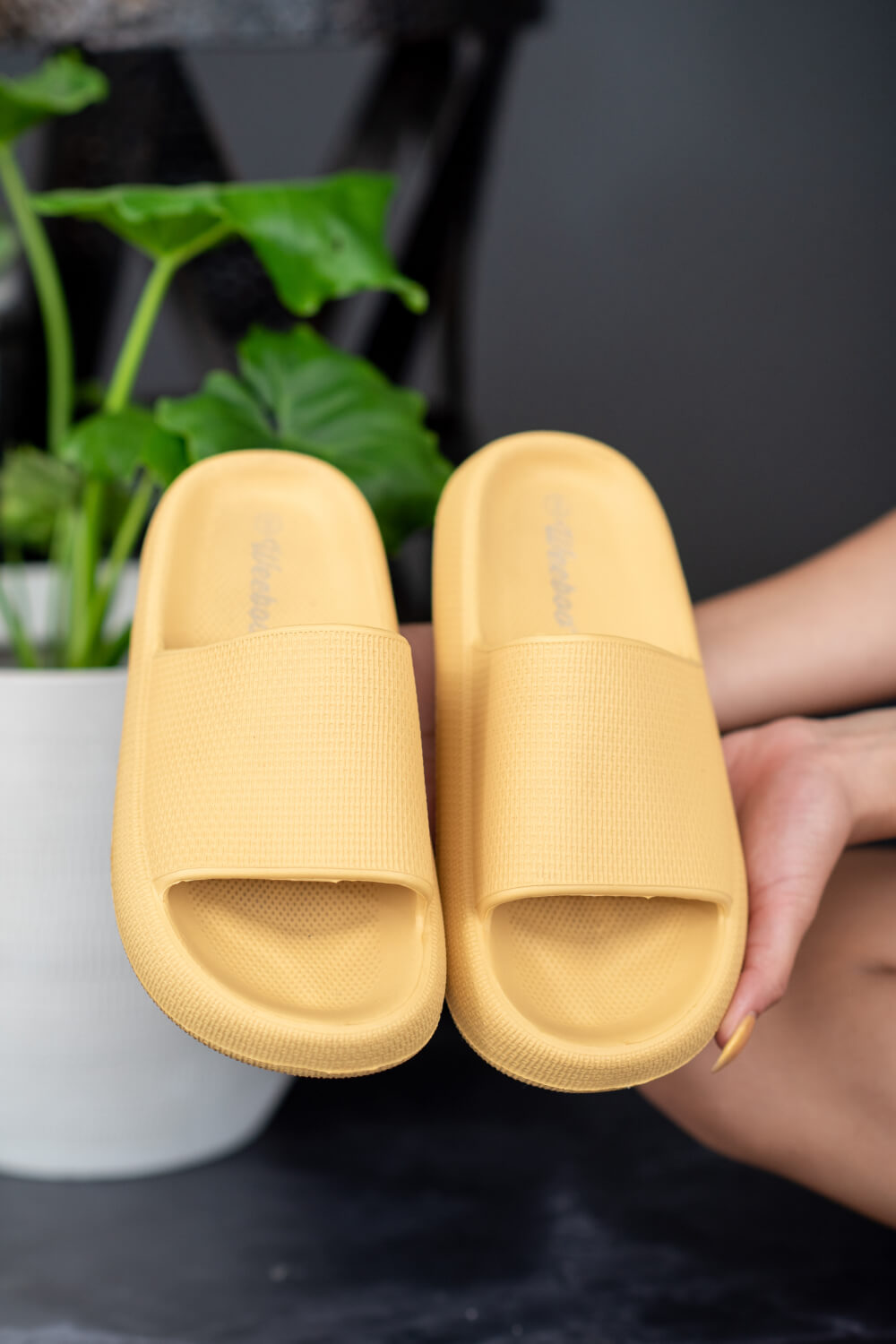 WeeBoo Go All Out Slide-On Sandals in Yellow -