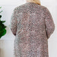 Plus Size Leopard Open Front Cardigan with Pockets -