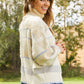 Davi & Dani Dozy Weather Full Size Geometric Fuzzy Turtleneck Sweater in Taupe -
