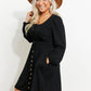Scoop Neck Empire Waist Long Sleeve Mini Dress -