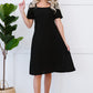 P & Rose Full Size Majestically Yours Eyelet Square Neck Dress -