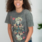 Lotus Fashion Wild West Card Graphic Tee in Stone Grey -