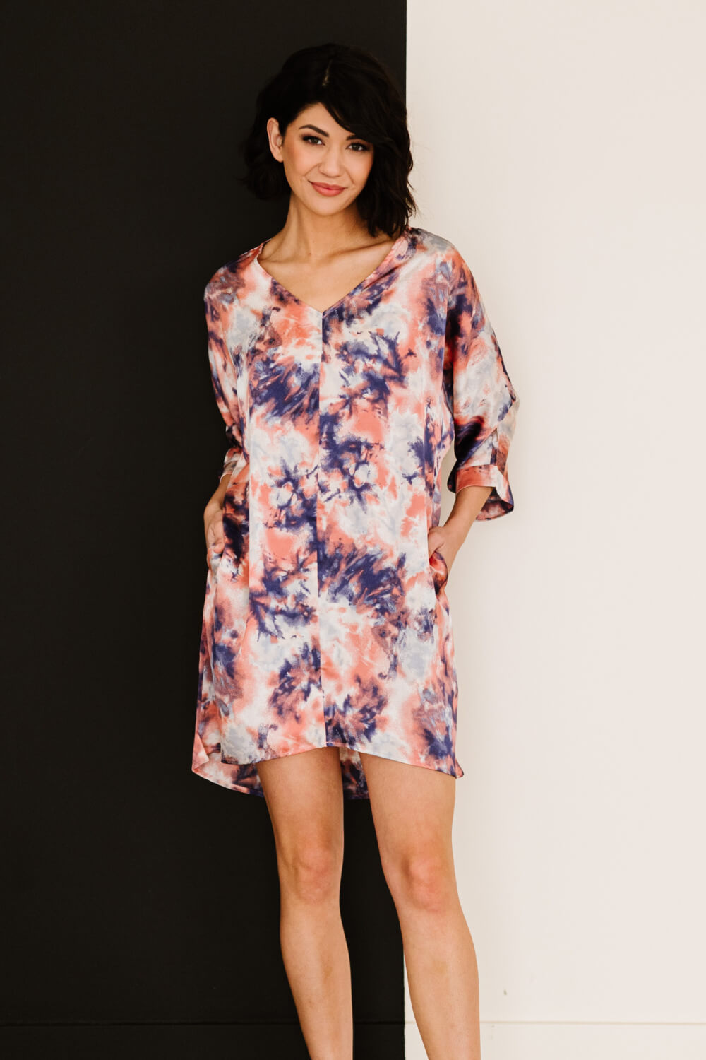 Dress Day Tie-Dye Angel Satin Dress -