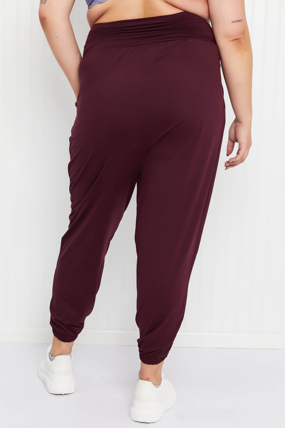 Rae Mode Full Size Deep Breaths Pleated Harem Joggers -