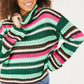 Davi & Dani Midwest Striped Turtleneck Tunic Sweater -